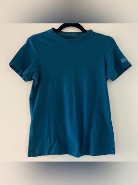 SET ACTIVE dark teal 100% cotton crewneck t shirt top XS